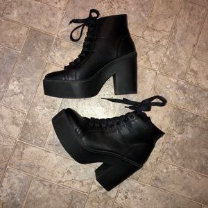 Black platform shoes